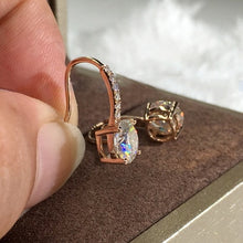 Load image into Gallery viewer, 2019 hot new 925 sterling silver products square small super flash zircon earrings round ear studs hot sale  earrings for women