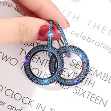 Load image into Gallery viewer, NEW 925 silver needle rhinestone circle crystal from Swarovskis earrings temperament Korean personality wild Mother's Day gift