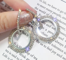 Load image into Gallery viewer, NEW 925 silver needle rhinestone circle crystal from Swarovskis earrings temperament Korean personality wild Mother's Day gift