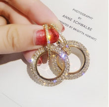 Load image into Gallery viewer, NEW 925 silver needle rhinestone circle crystal from Swarovskis earrings temperament Korean personality wild Mother's Day gift