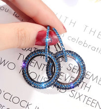 Load image into Gallery viewer, NEW 925 silver needle rhinestone circle crystal from Swarovskis earrings temperament Korean personality wild Mother's Day gift