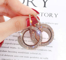 Load image into Gallery viewer, NEW 925 silver needle rhinestone circle crystal from Swarovskis earrings temperament Korean personality wild Mother's Day gift
